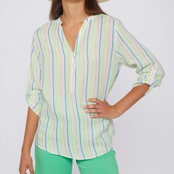 Vilagallo White Tee with Blue Sleeves main image 0